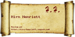 Hirn Henriett névjegykártya
